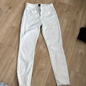J. Crew Cream Distressed Denim Pants
